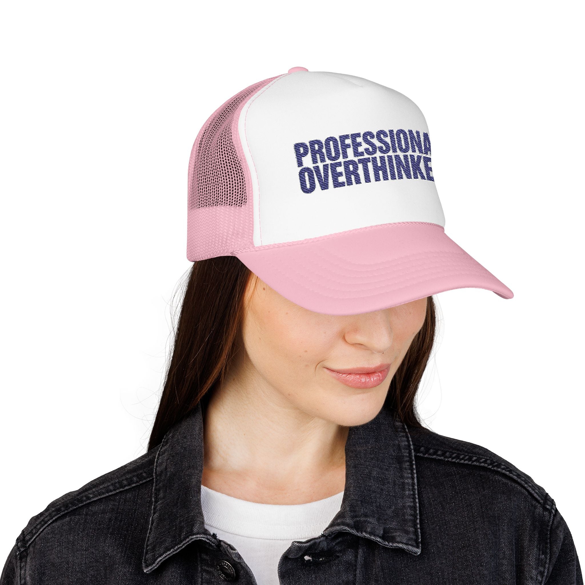 Professional Overthinker Trucker Hat — Funny Foam Mesh Cap