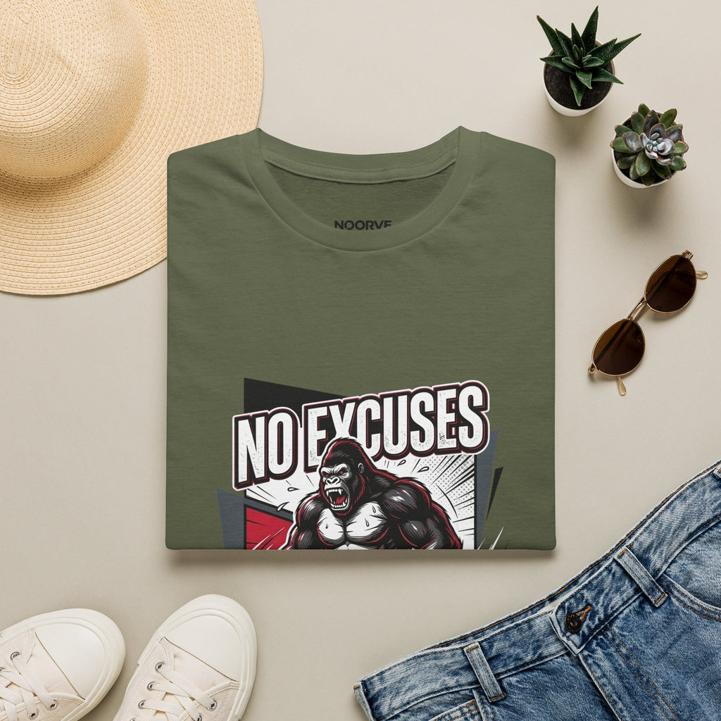No Excuses T-Shirt — Motivational Gym Gorilla Fitness Tee | Noorve | T-Shirt