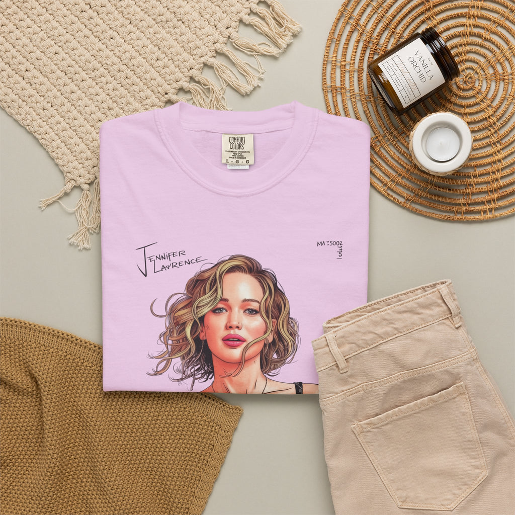 La Vie Est Belle Graphic T-Shirt — Feminine Portrait & Floral Back Print