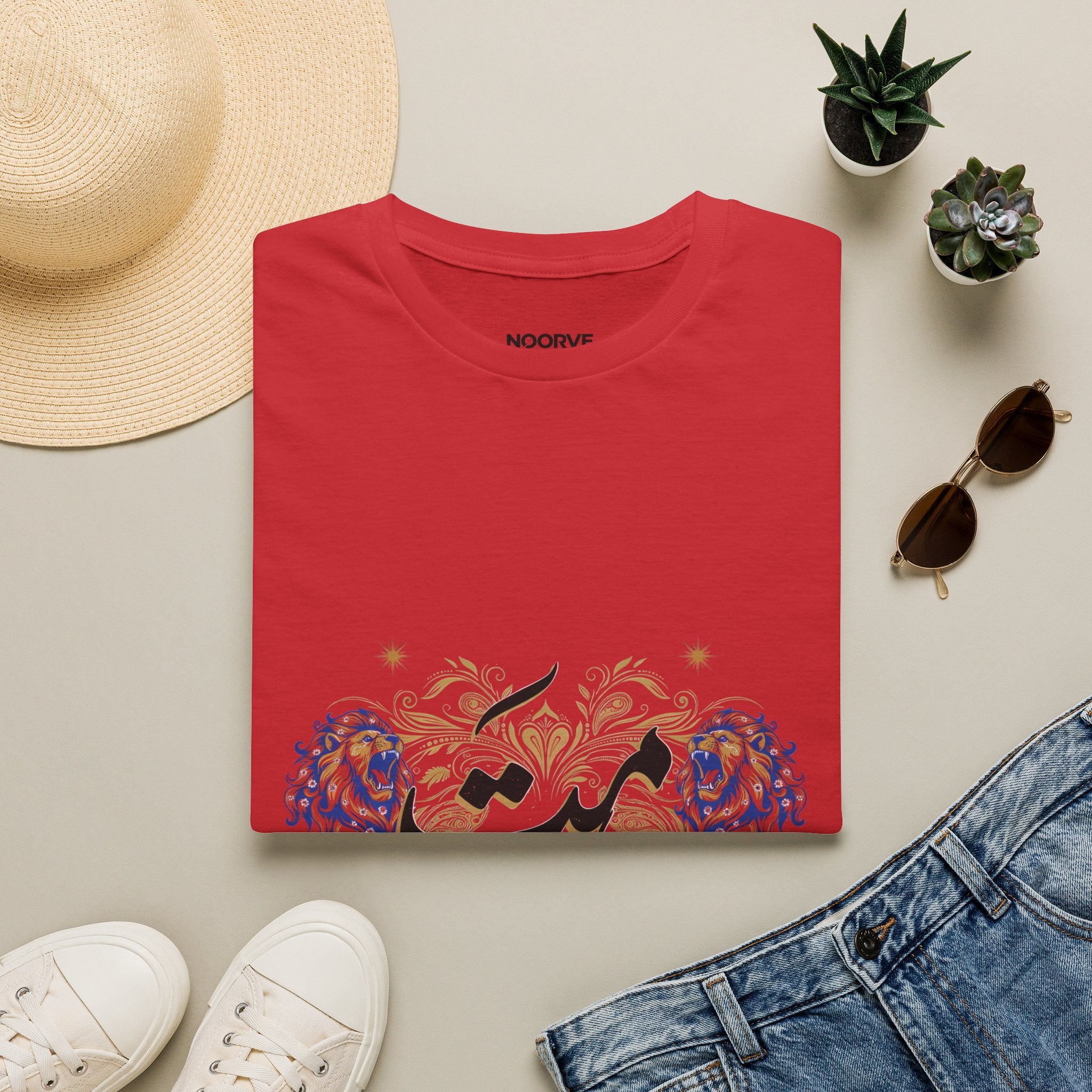 Himmat Floral Calligraphy T-Shirt — Inspirational Urdu Design | Noorve | T-Shirt