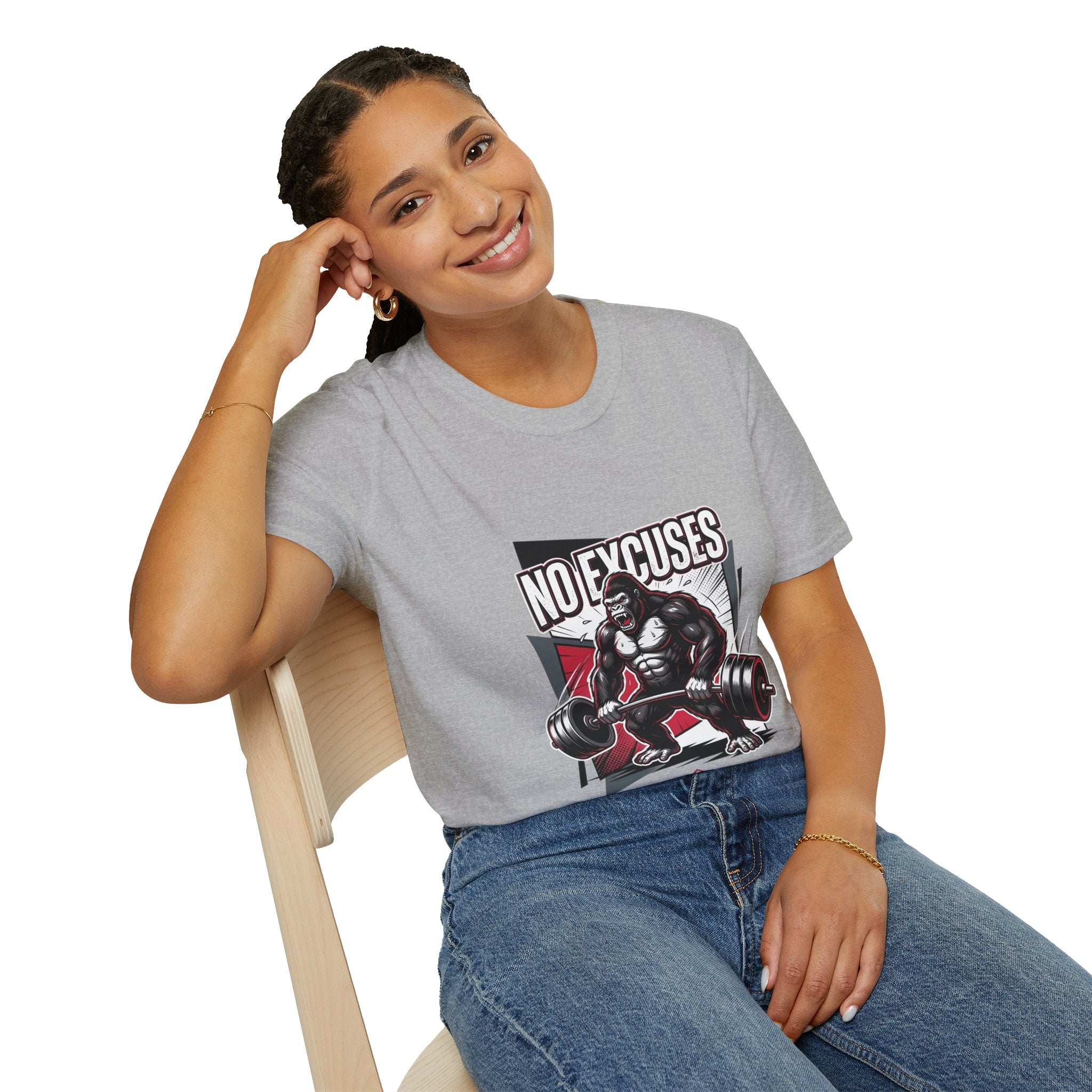 No Excuses T-Shirt — Motivational Gym Gorilla Fitness Tee