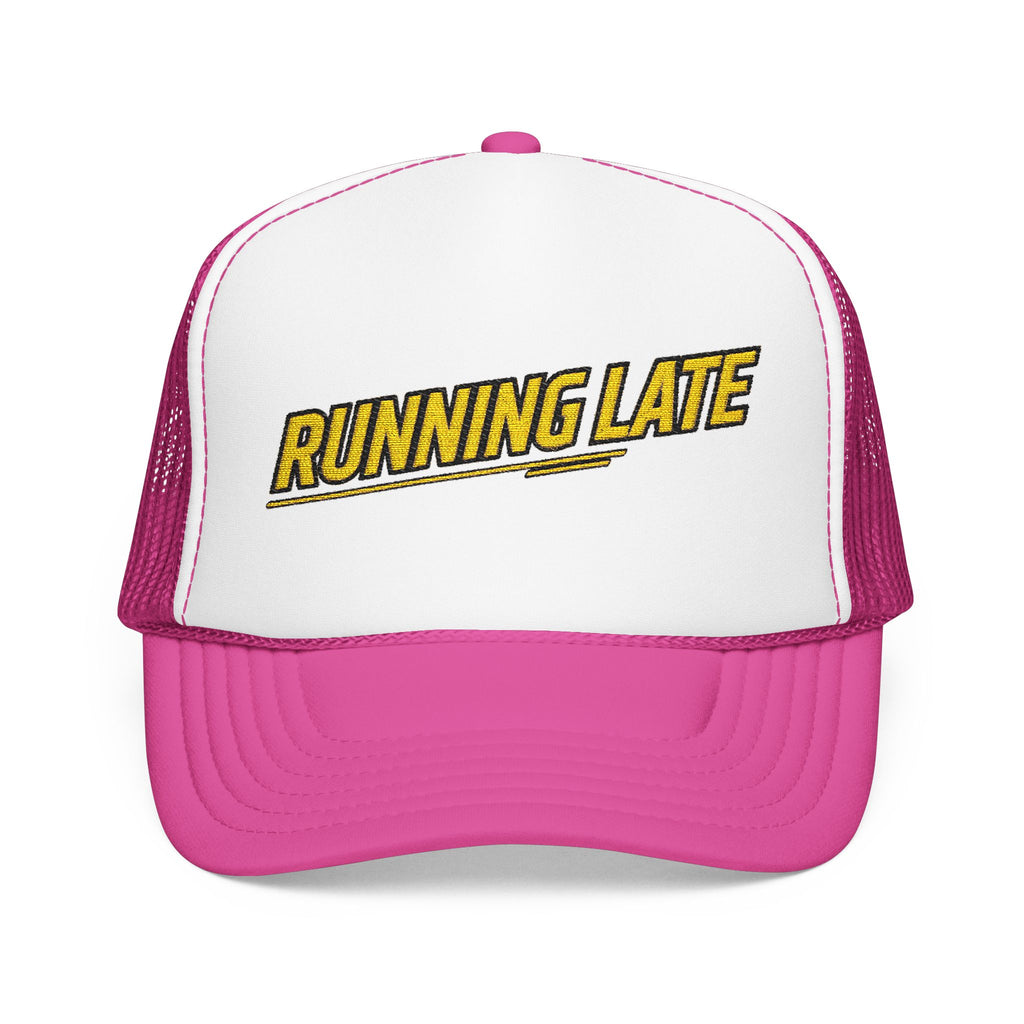 Running Late Trucker Hat — Funny Retro Foam Mesh Cap | Noorve | Hats