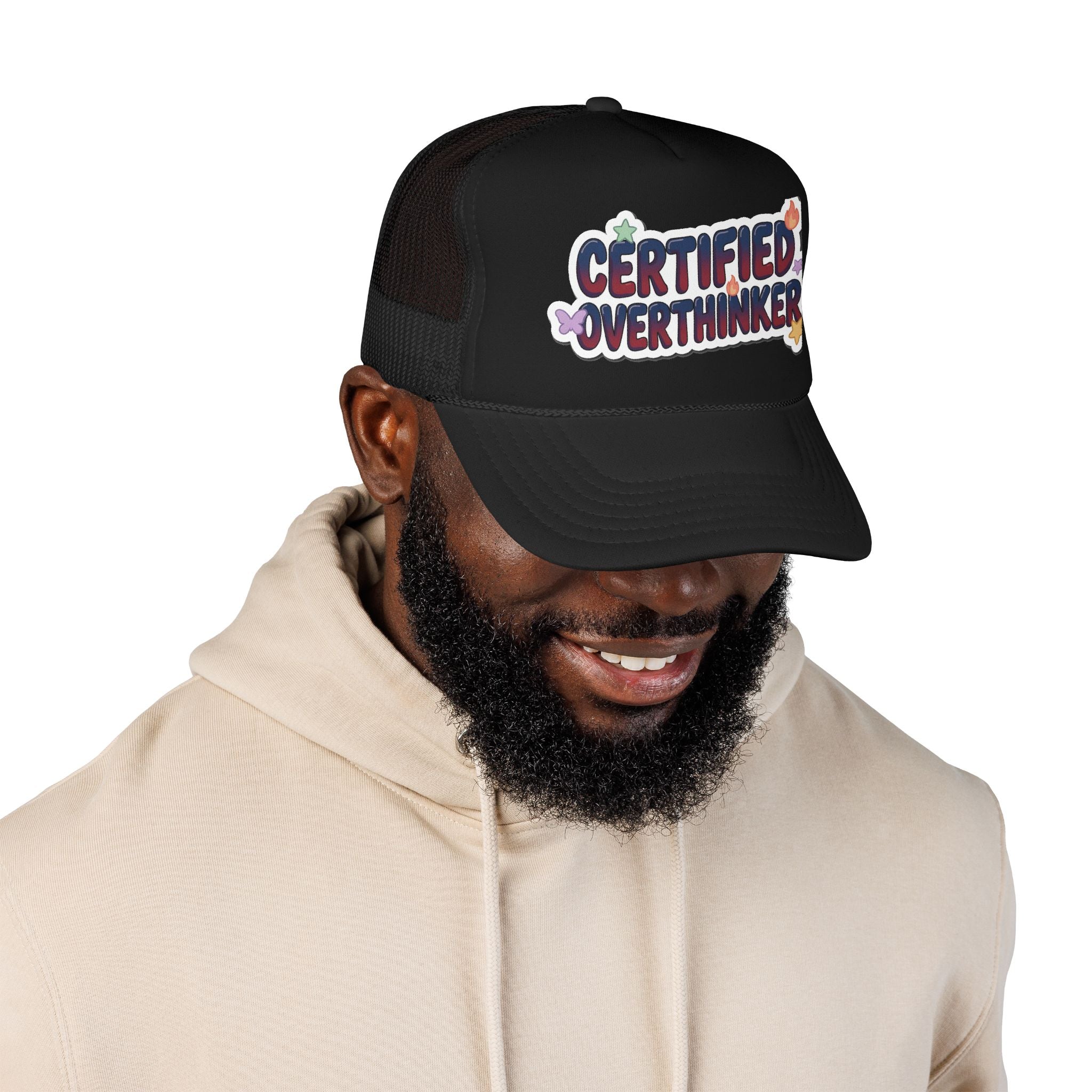 Trucker Hat — "Certified Overthinker" Foam Patch Cap