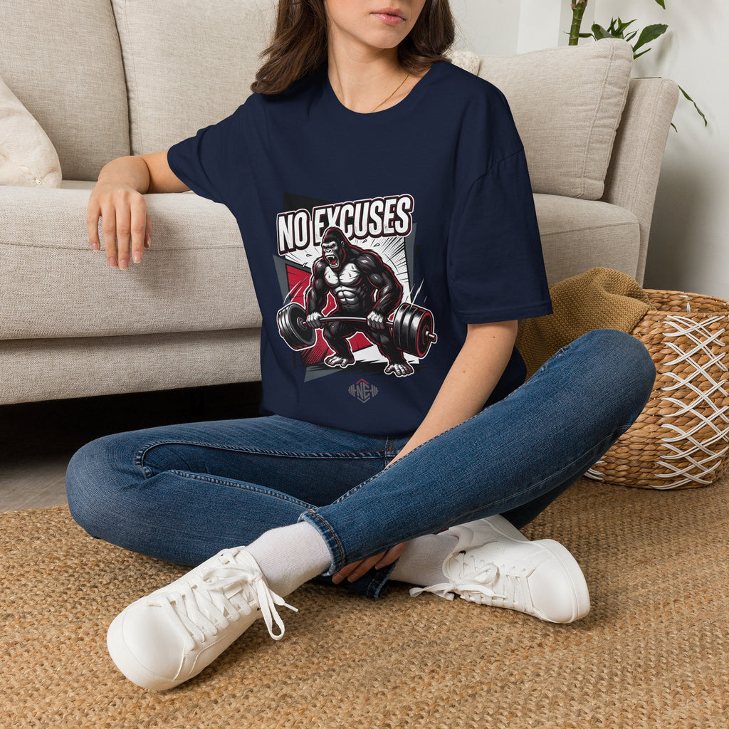 No Excuses T-Shirt — Motivational Gym Gorilla Fitness Tee