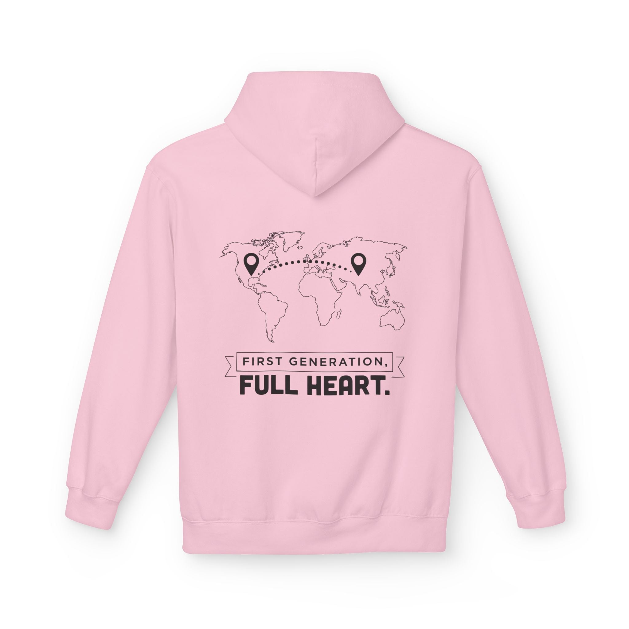 NoCrve 'First Generation, Full Heart' Hoodie — Inspirational Travel Map Pullover