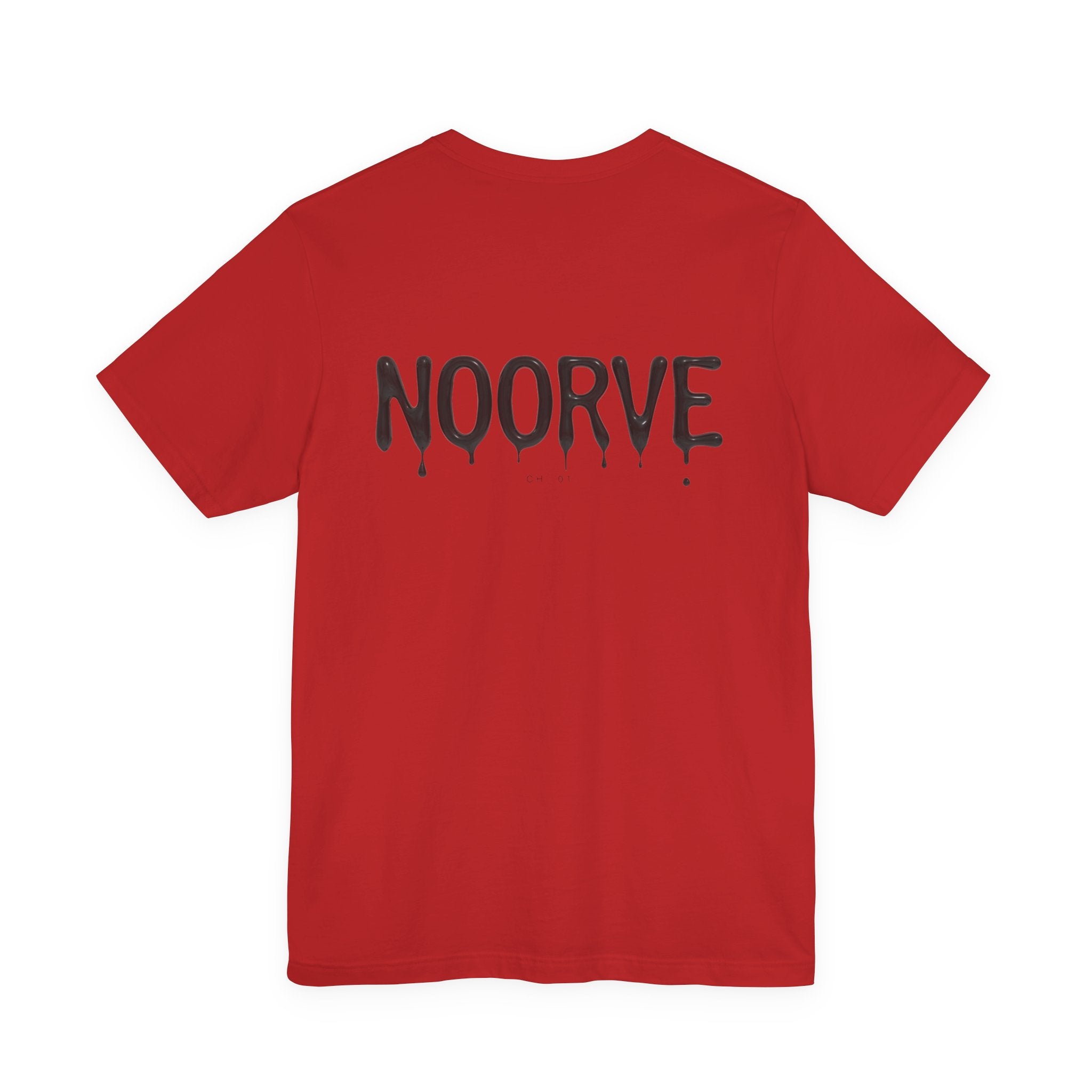Noorve Drip Logo T-Shirt — Graphic White Tee with Gothic Dripping Text