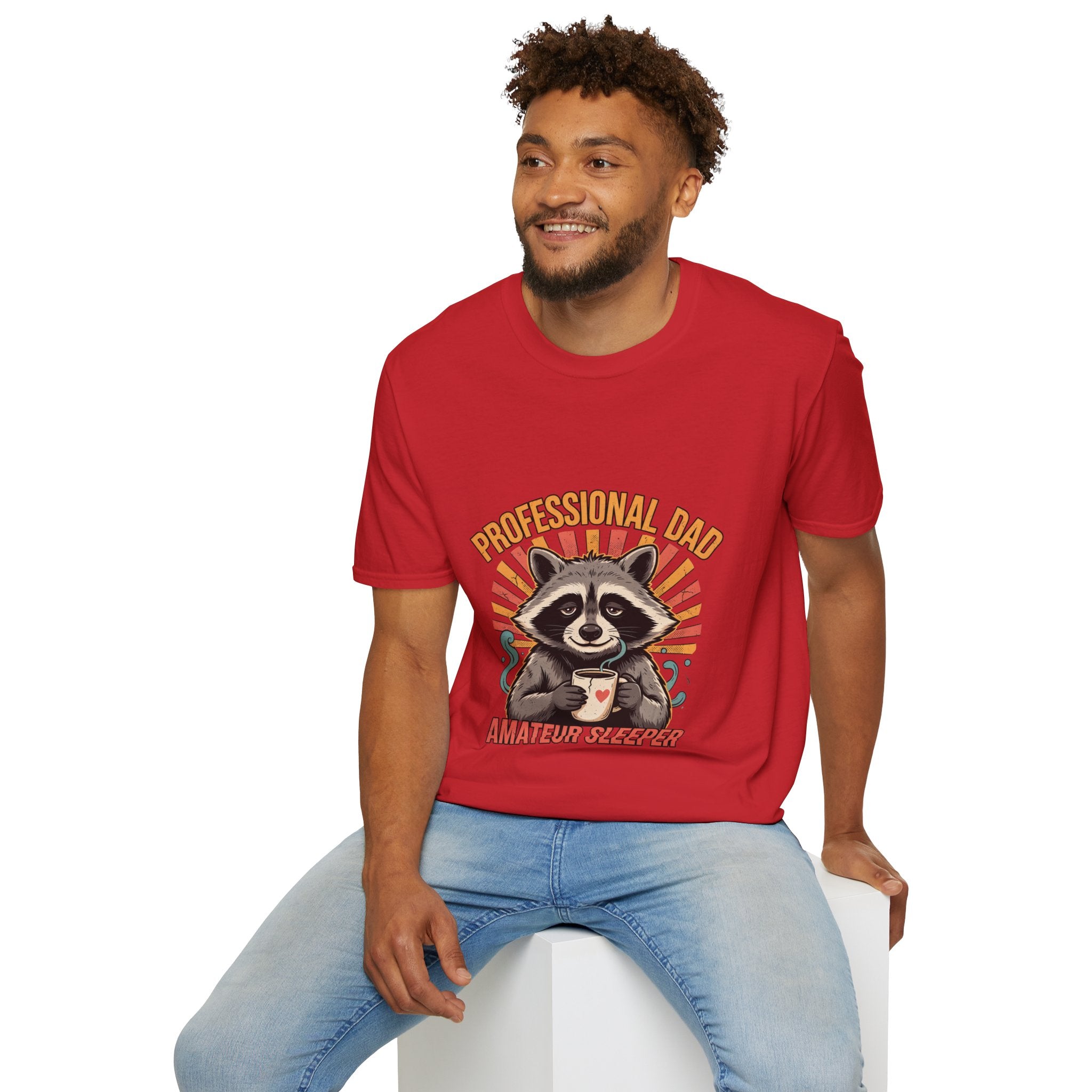 Dad T-Shirt – “Professional Dad, Amateur Sleeper” Cute Raccoon Father’s Day Tee