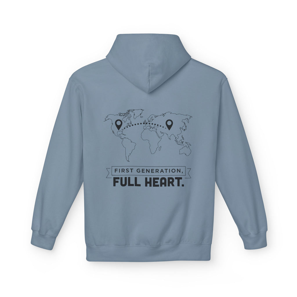 NoCrve 'First Generation, Full Heart' Hoodie — Inspirational Travel Map Pullover