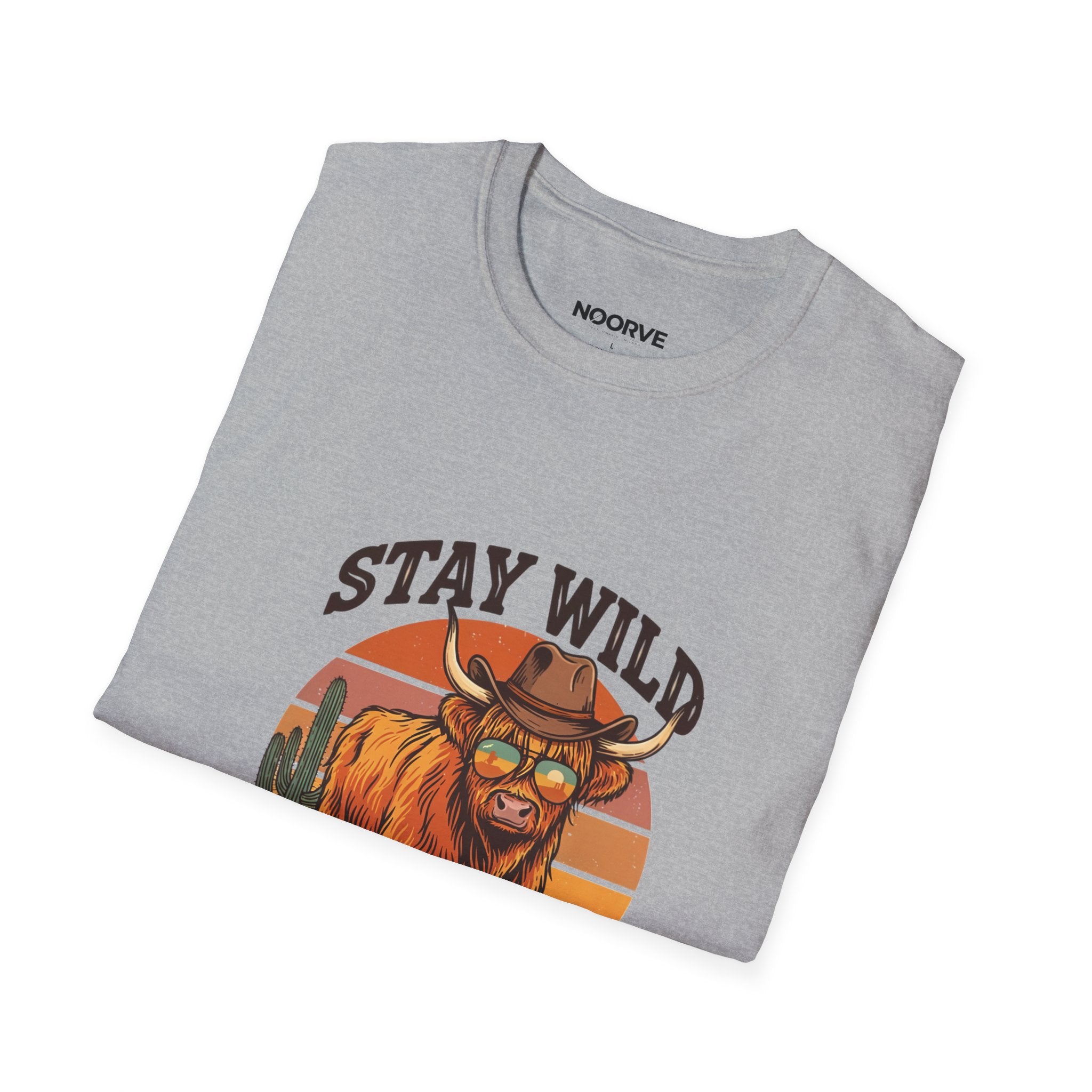 Stay Wild Longhorn T-Shirt — Retro Western Cow Skull Graphic Tee