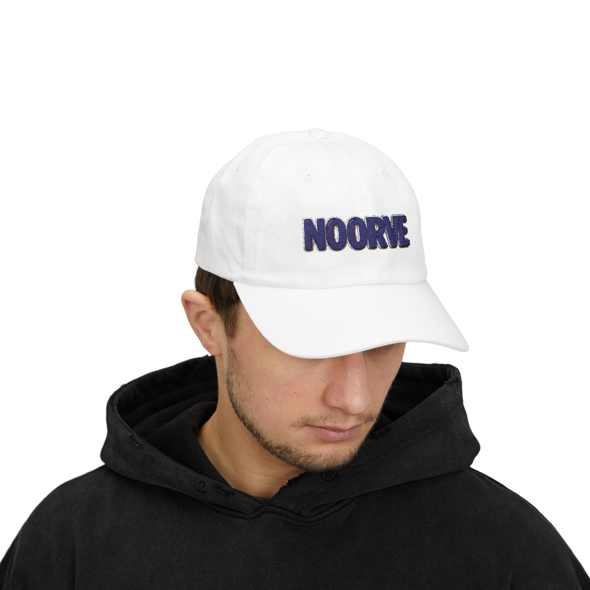 Dad Cap — Embroidered "NOORVE" White Classic Baseball Hat