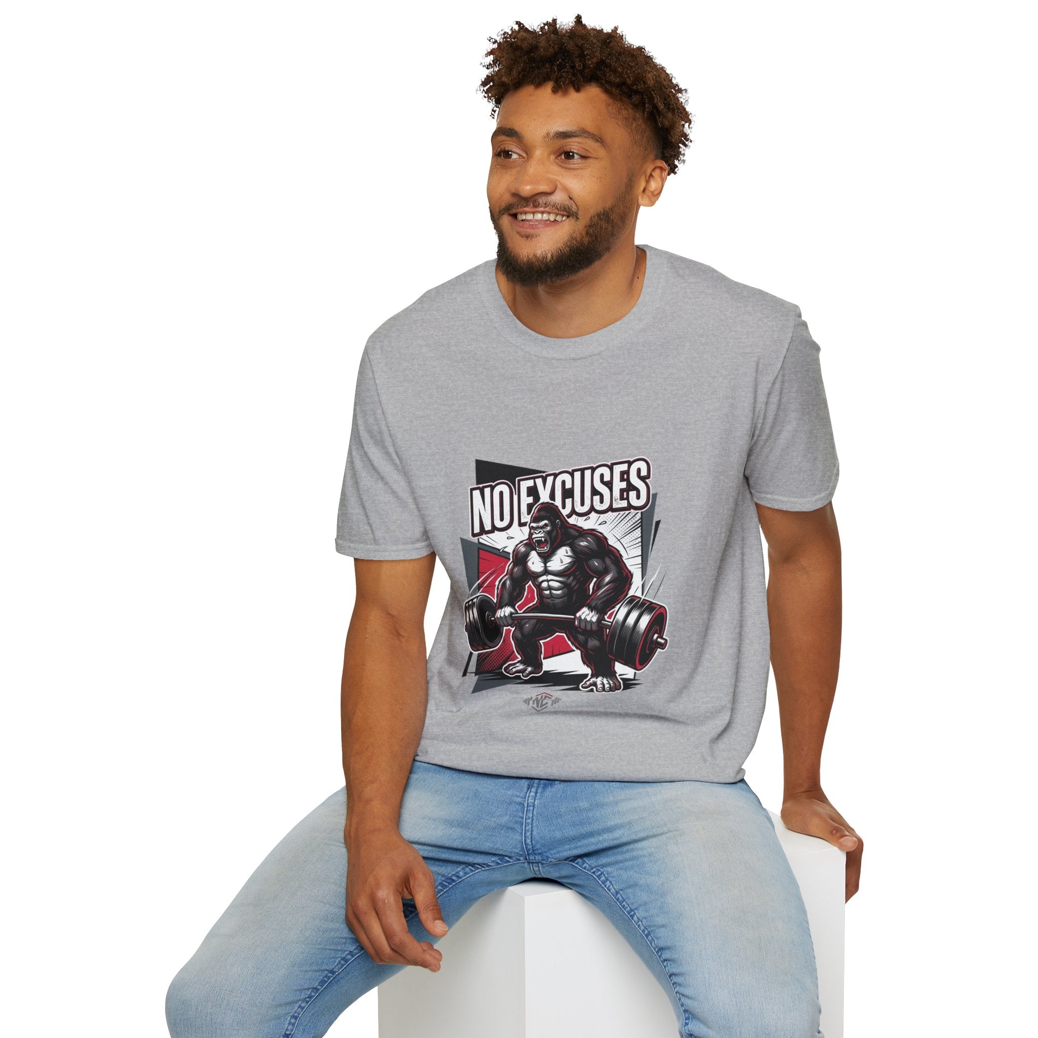 No Excuses T-Shirt — Motivational Gym Gorilla Fitness Tee