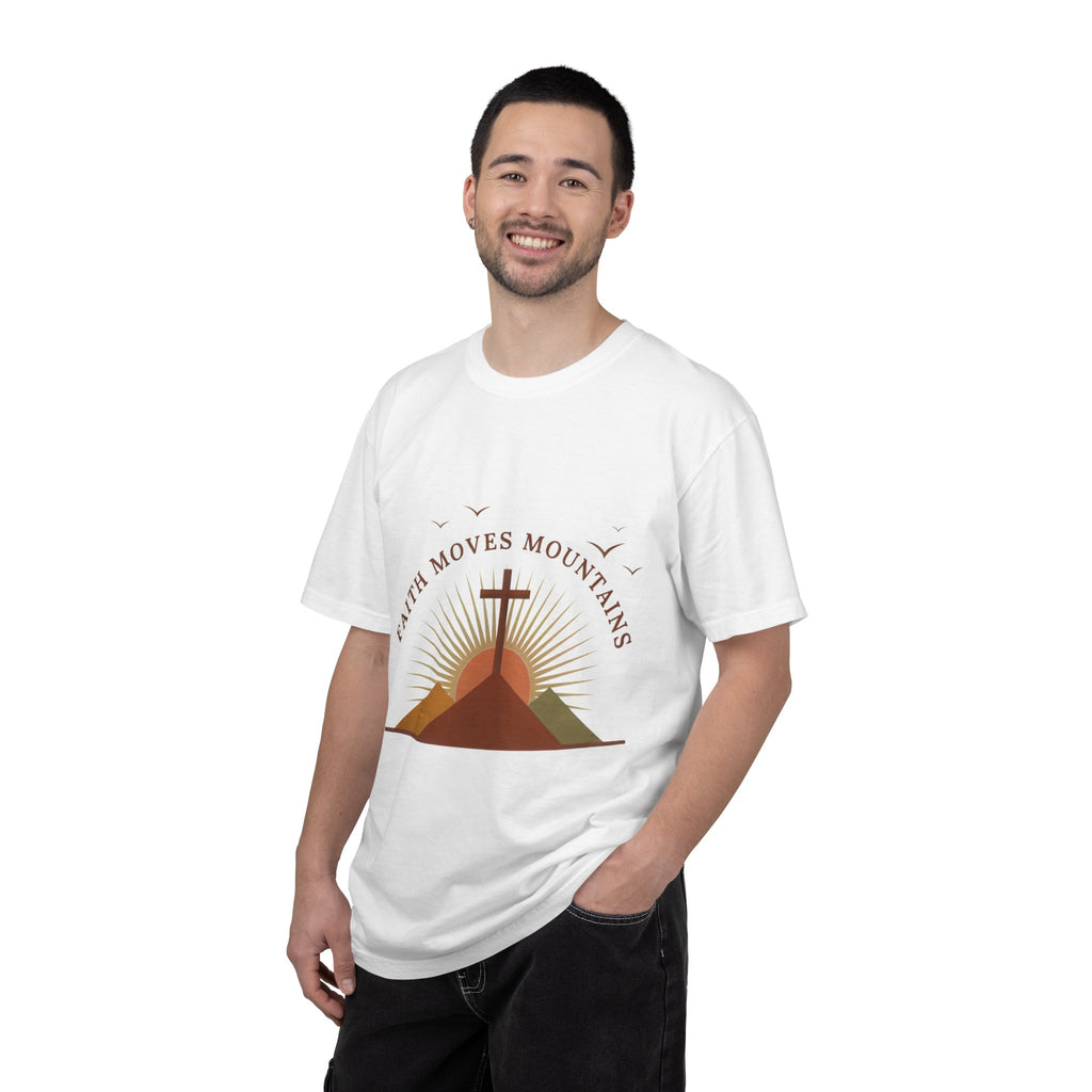 Faith Moves Mountains T-Shirt — Christian Cross Mountain Graphic Tee | Noorve | T-Shirt