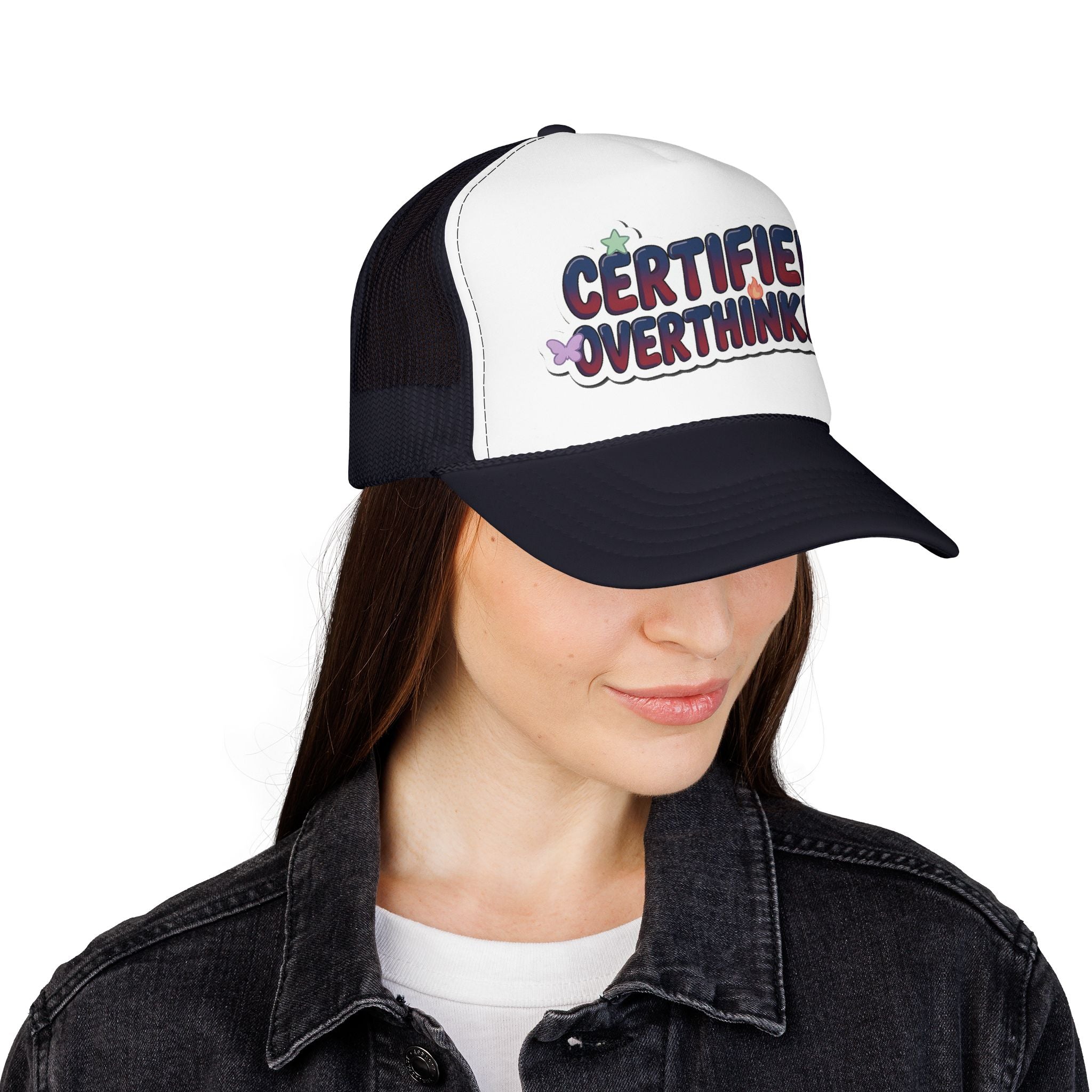 Trucker Hat — "Certified Overthinker" Foam Patch Cap
