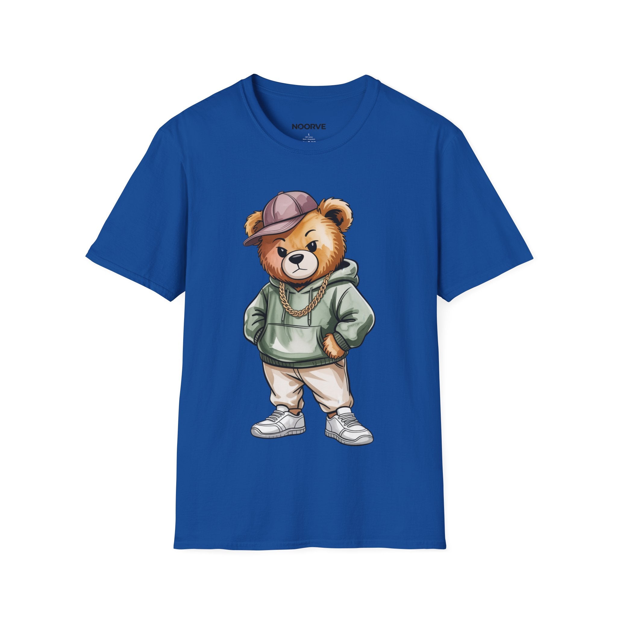 Casual Bear Graphic T-Shirt — Cool Teddy in Hoodie & Cap