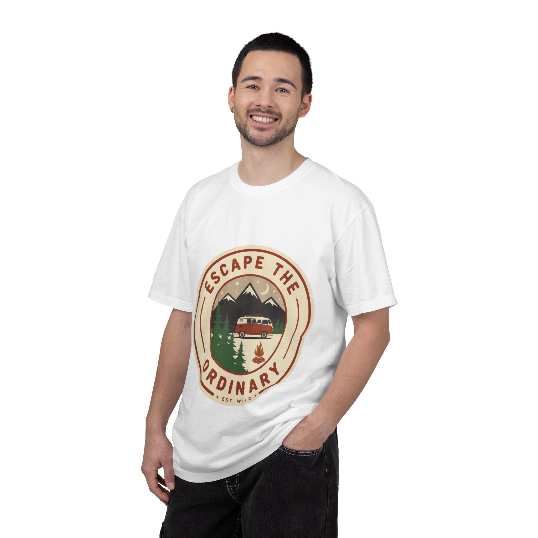 Escape the Ordinary T-Shirt — Vintage Camper Adventure Graphic Tee