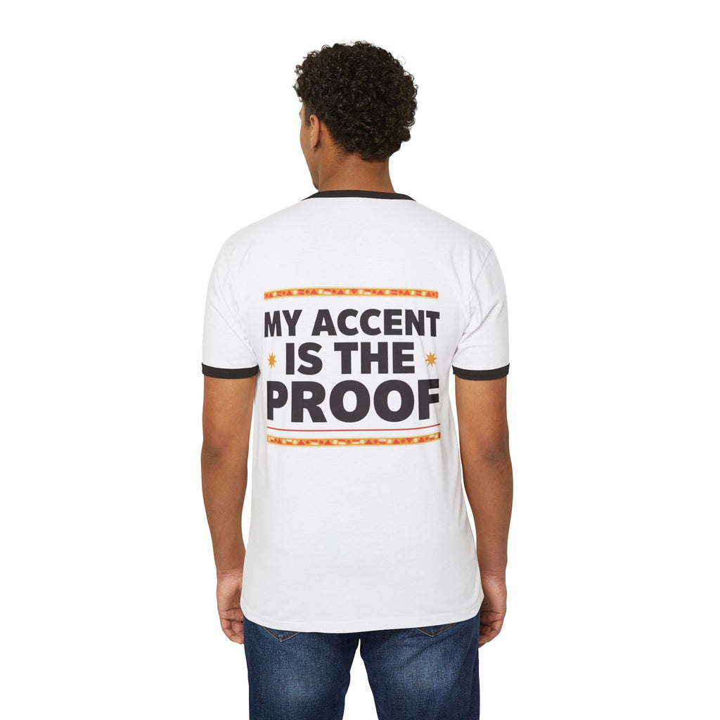 Ringer T-Shirt — 'My Accent Is The Proof' Sunset Mountain Graphic | Noorve | T-Shirt