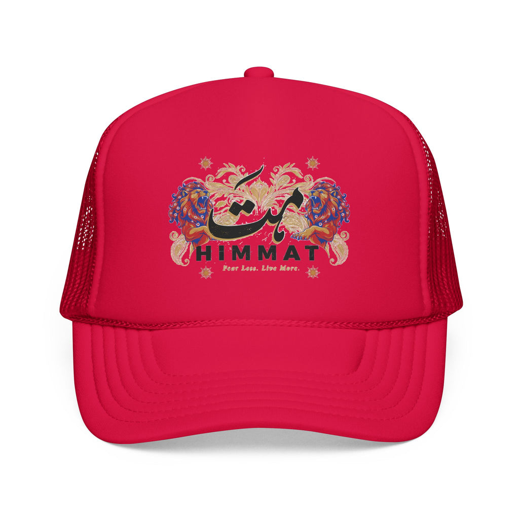 Trucker Hat — Vintage Floral Rose Skull Design (Live Loud, Live More)