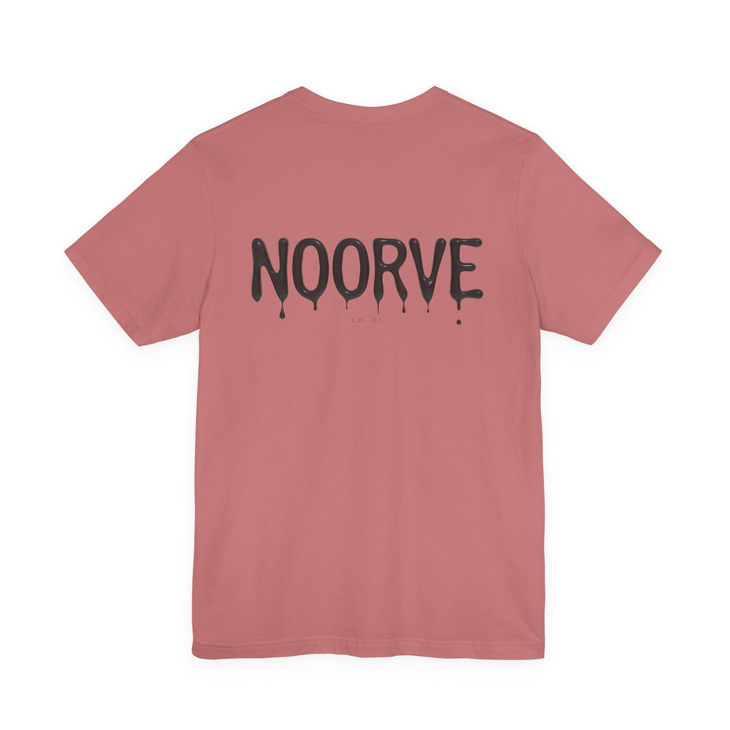 Noorve Drip Logo T-Shirt — Graphic White Tee with Gothic Dripping Text
