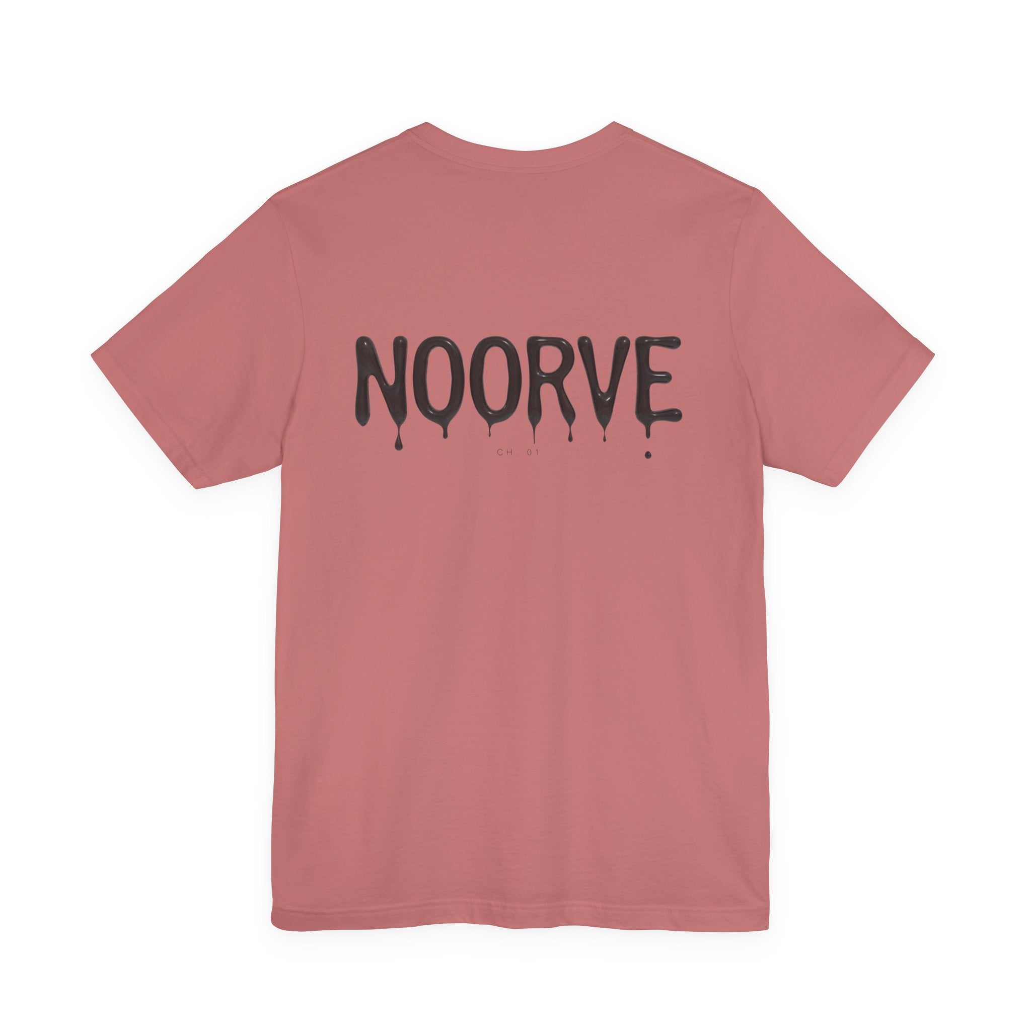 Noorve Drip Logo T-Shirt — Graphic White Tee with Gothic Dripping Text