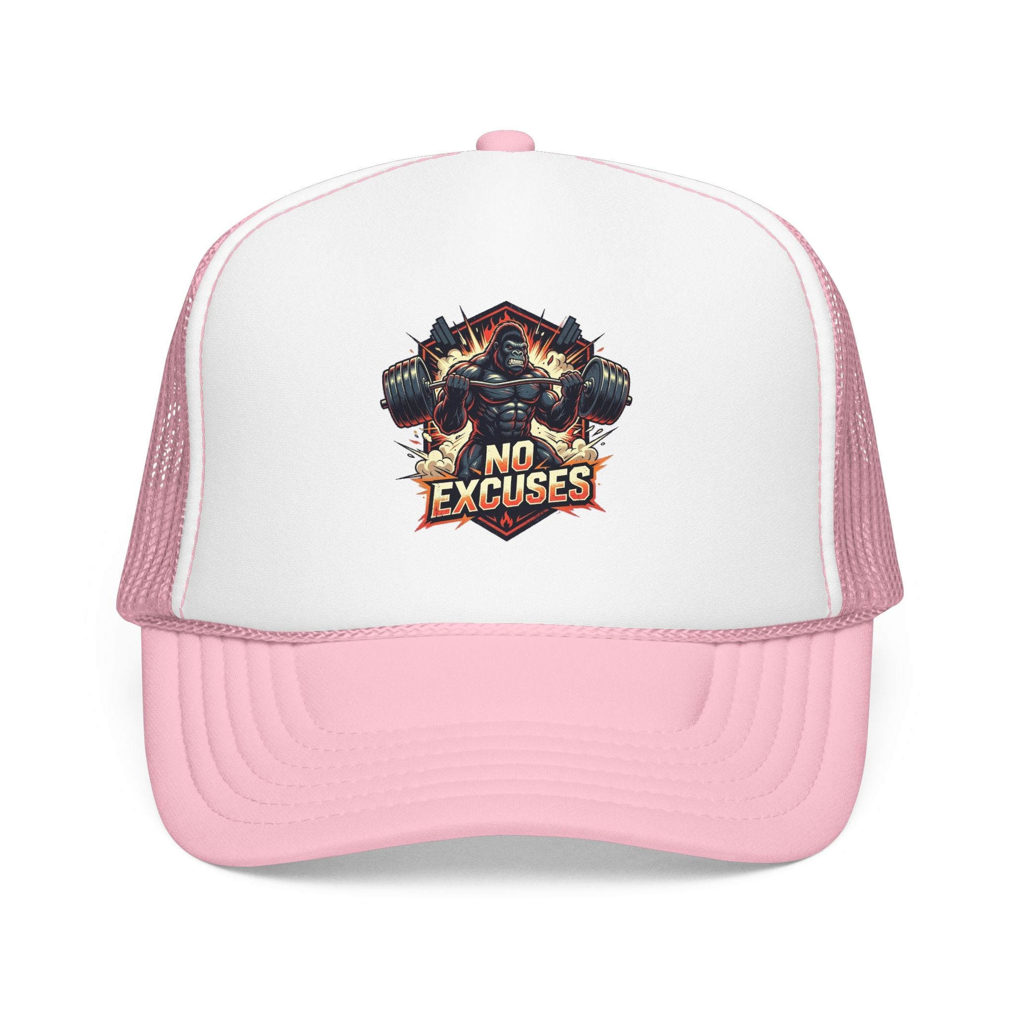 Trucker Hat — 'No Excuses' Gym Skull Design | Noorve | Hats