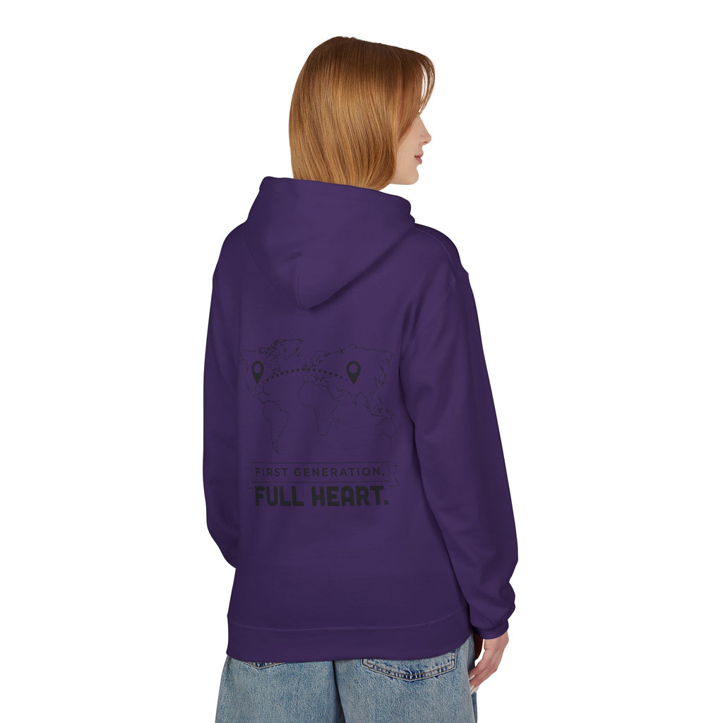 NoCrve 'First Generation, Full Heart' Hoodie — Inspirational Travel Map Pullover