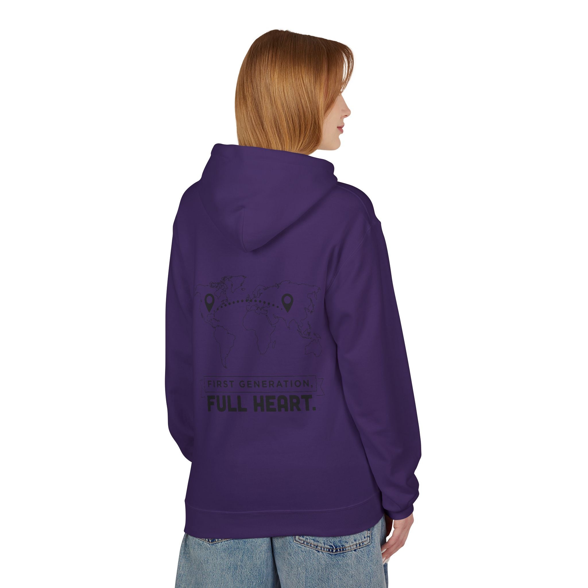 NoCrve 'First Generation, Full Heart' Hoodie — Inspirational Travel Map Pullover