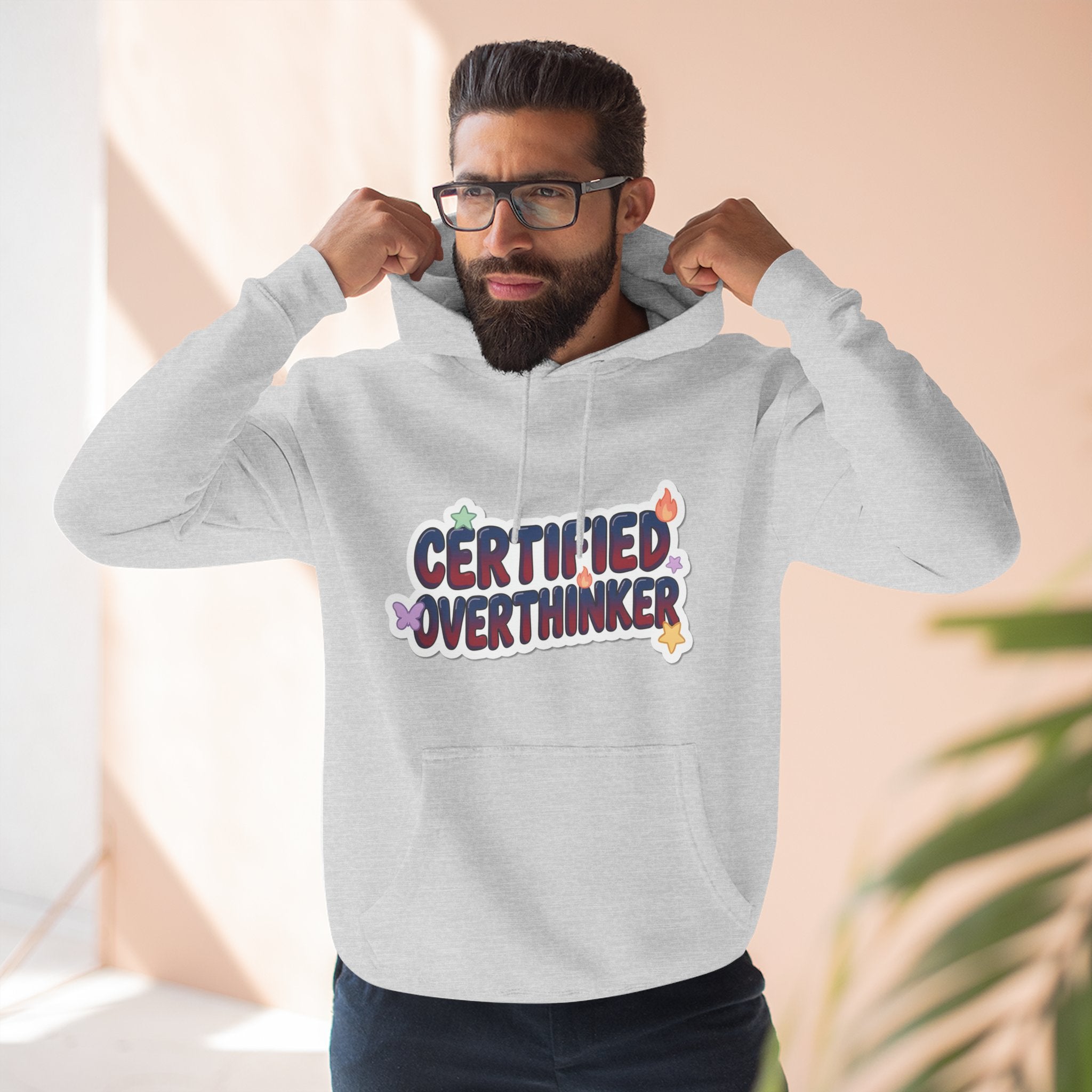 Hoodie — 'Certified Overthinker' & 'Anti Surfing Sun Club' Graphic Pullover | Noorve | Hoodie