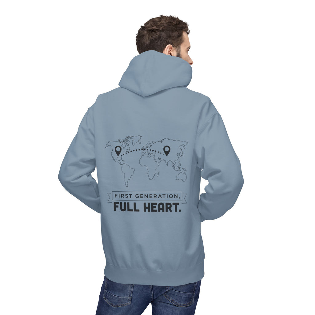 NoCrve 'First Generation, Full Heart' Hoodie — Inspirational Travel Map Pullover