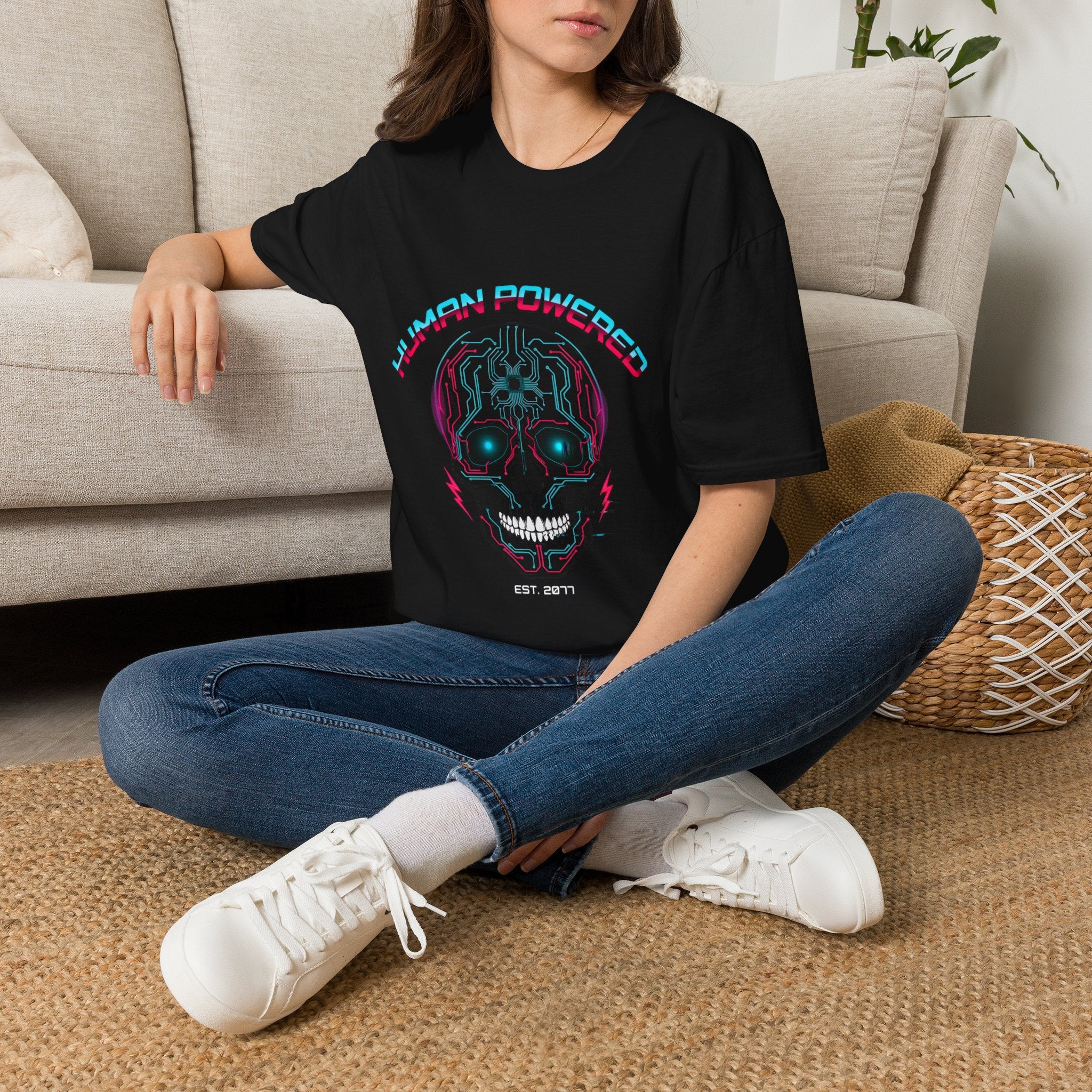 Skull Human Powered Graphic T-Shirt | Noorve | T-Shirt