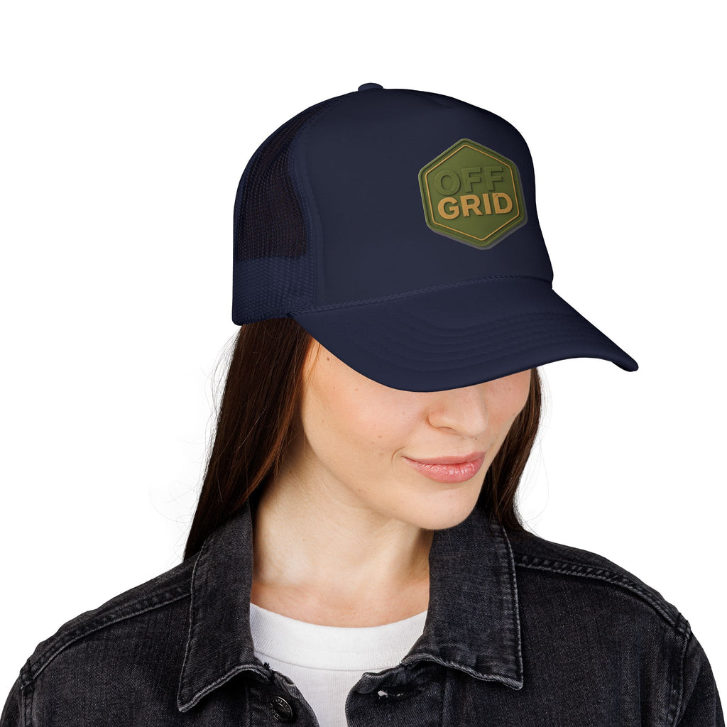 Off Grid Trucker Hat — Outdoor Adventure Foam Mesh Cap
