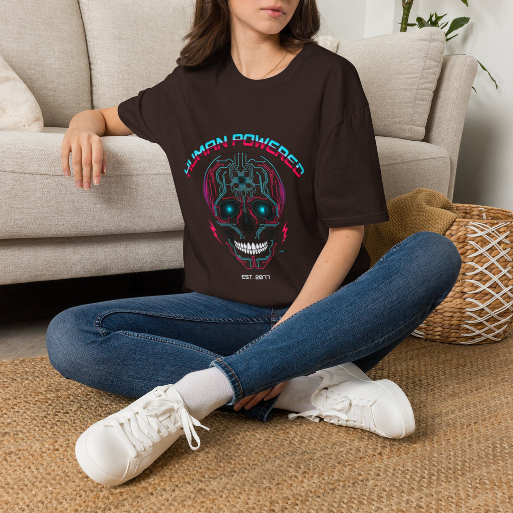 Skull "Human Powered" Graphic T-Shirt