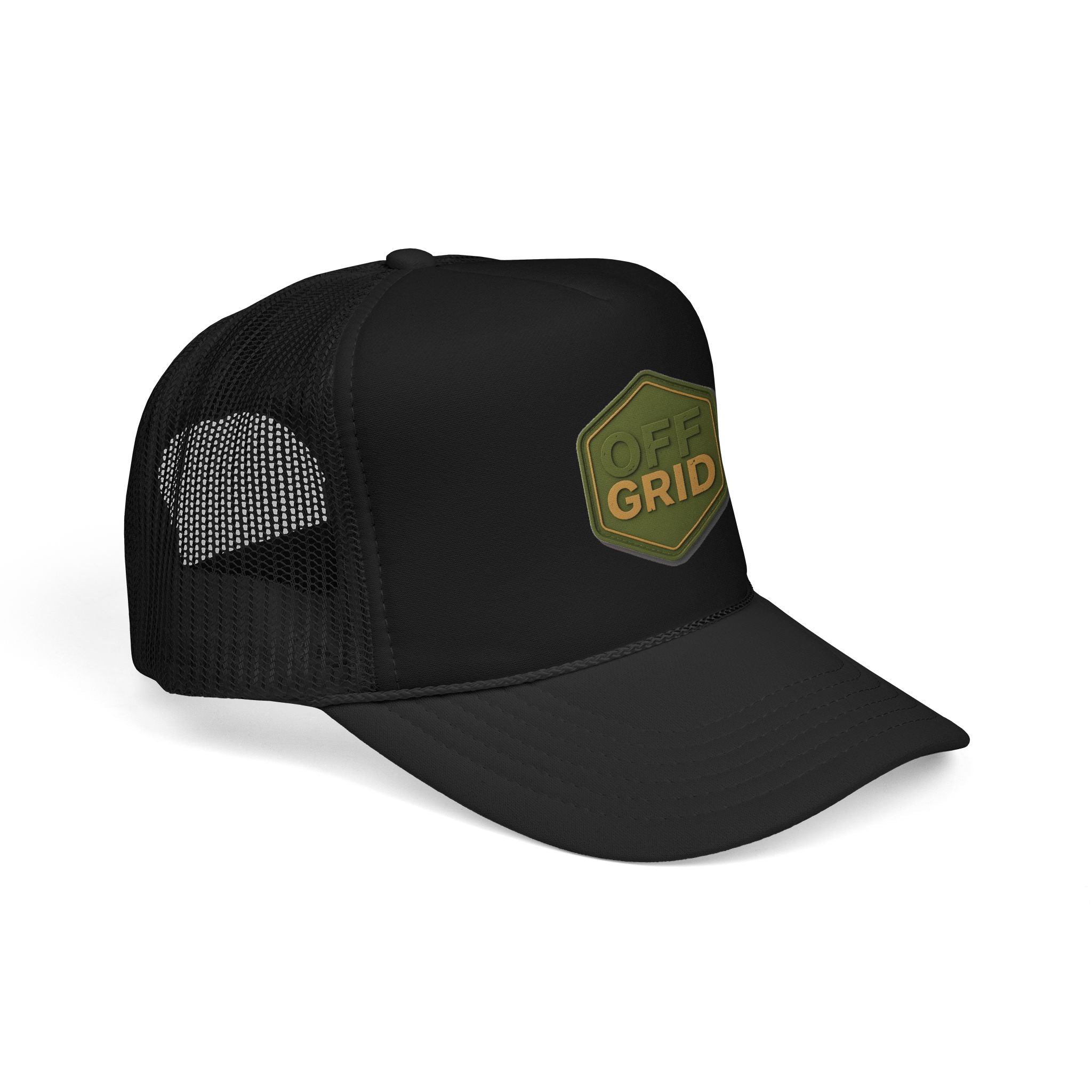 Off Grid Trucker Hat — Outdoor Adventure Foam Mesh Cap