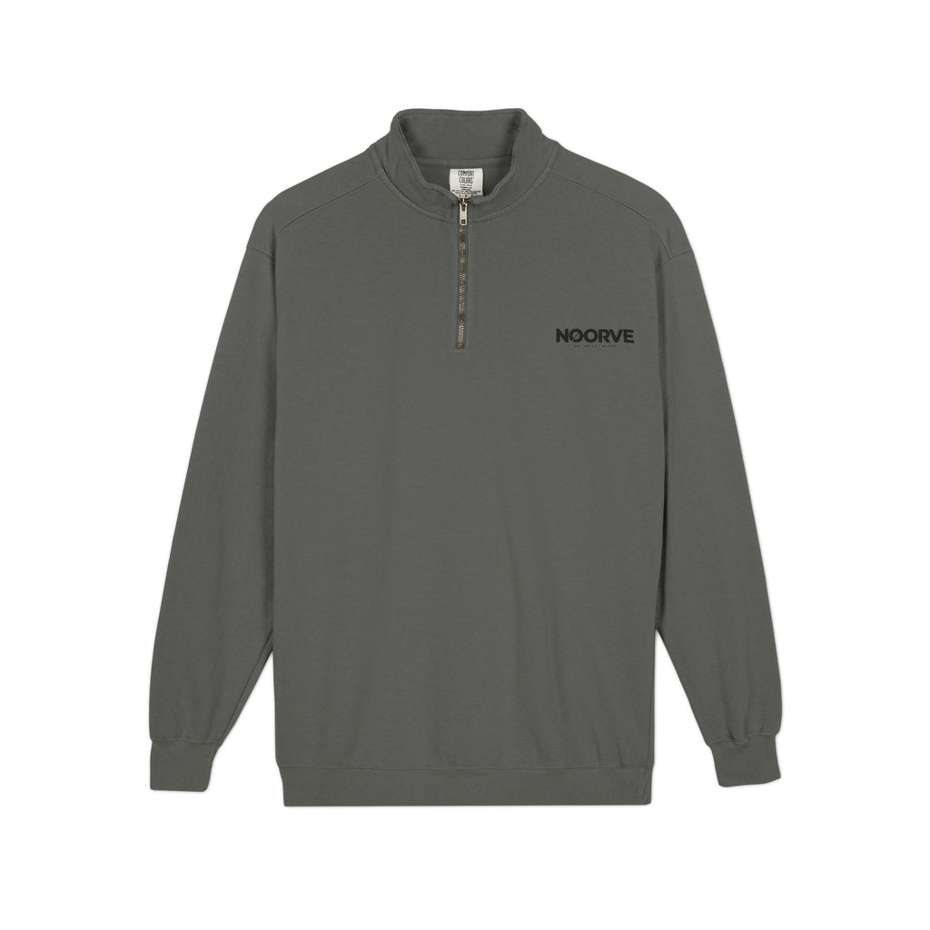 Quarter-Zip Sweatshirt — Midnight Snack Crew Raccoon Graphic | Noorve | Sweatshirt
