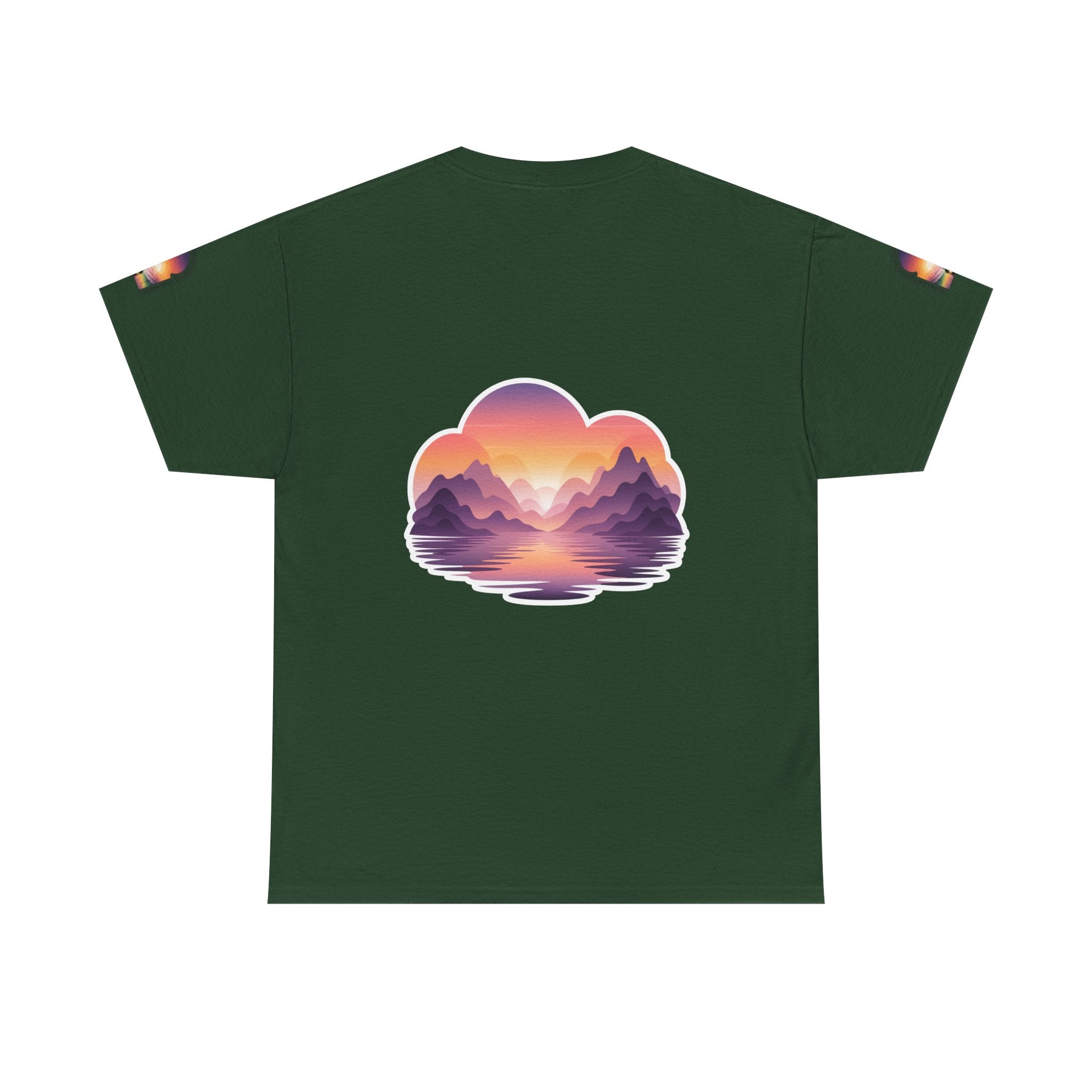 Sunset Mountain Landscape Tee - Retro Nature Graphic T-Shirt