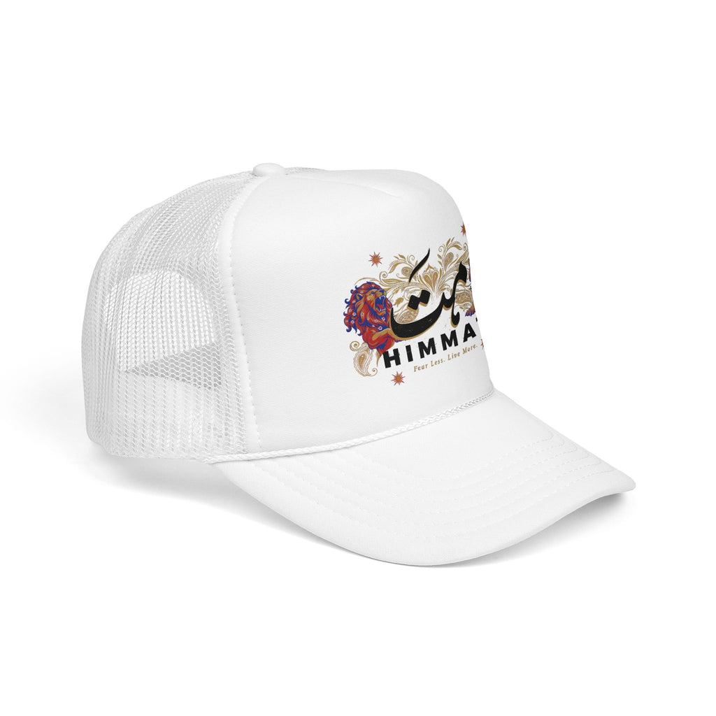 Trucker Hat — Vintage Floral Rose Skull Design (Live Loud, Live More)