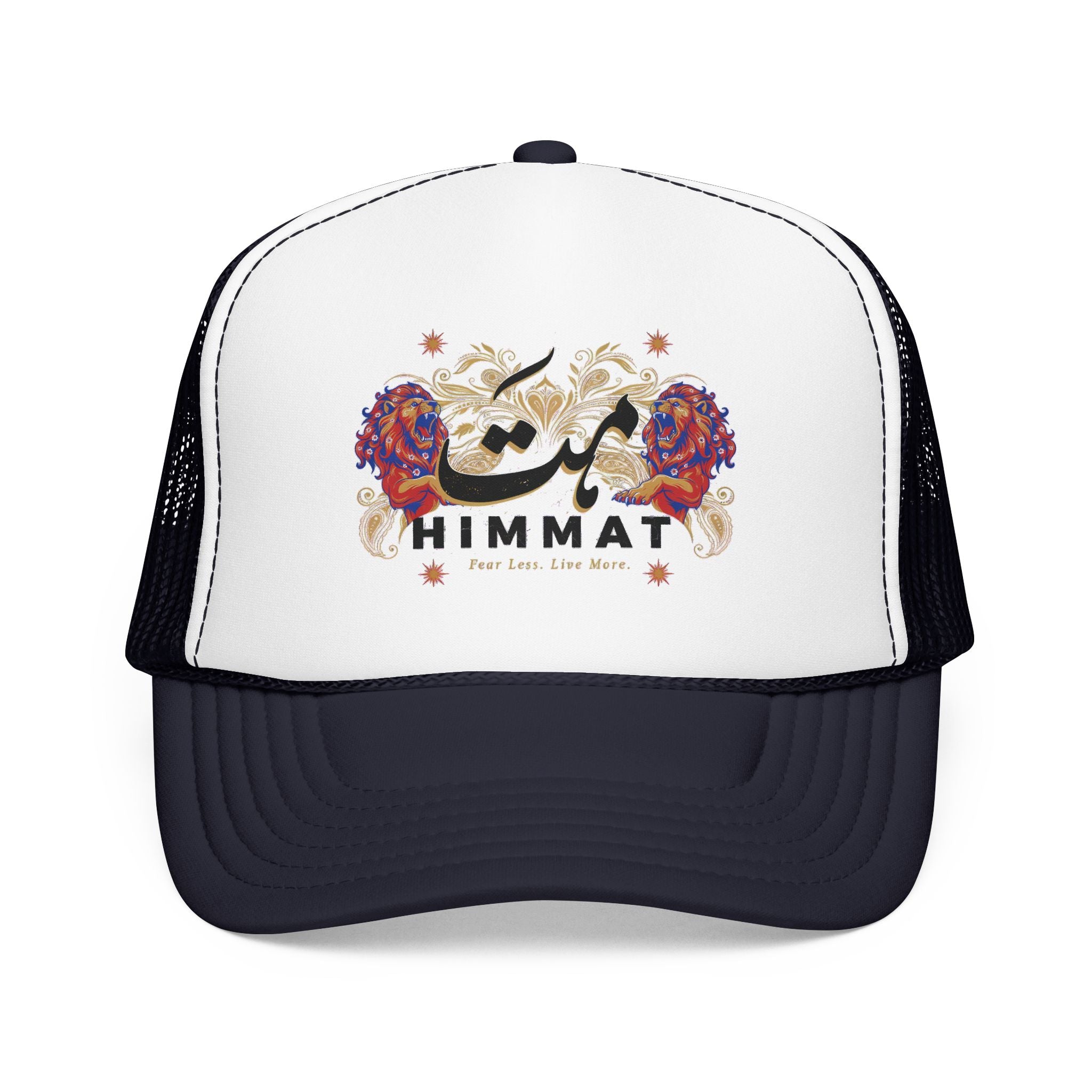 Trucker Hat — Vintage Floral Rose Skull Design (Live Loud, Live More) | Noorve | Hats