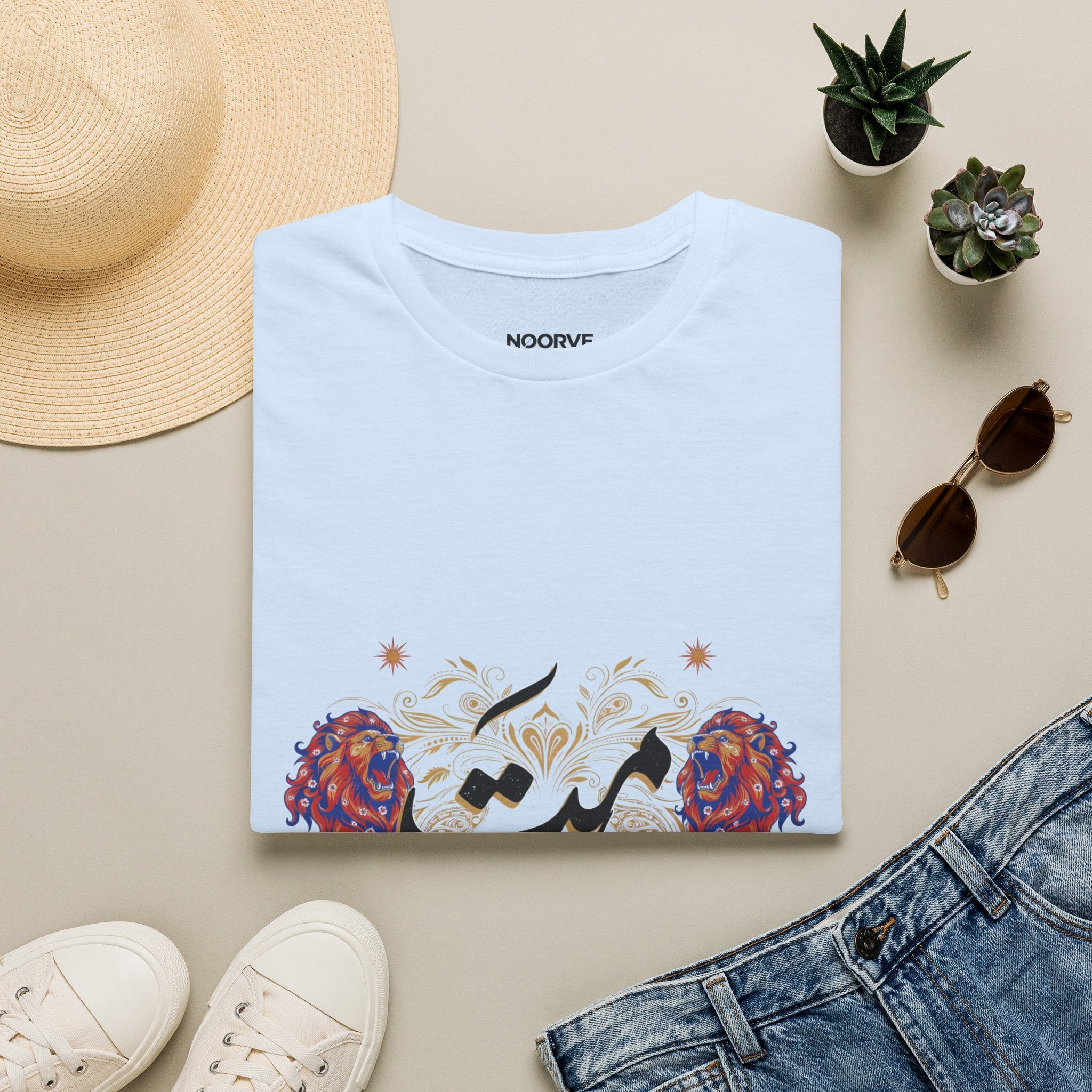 Himmat Floral Calligraphy T-Shirt — Inspirational Urdu Design | Noorve | T-Shirt