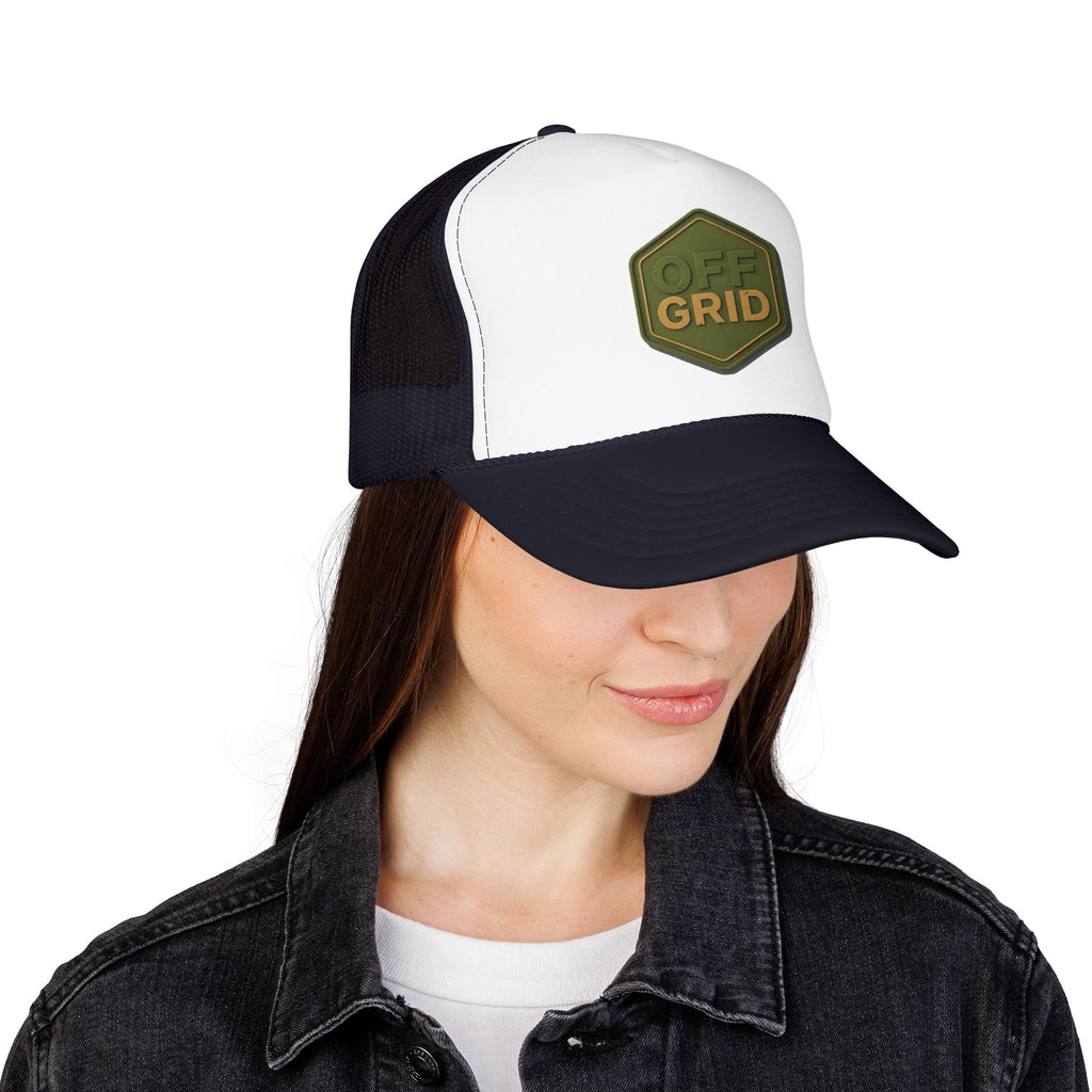 Off Grid Trucker Hat — Outdoor Adventure Foam Mesh Cap