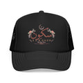 Sukoon Floral Trucker Hat — Arabic 'Sukoon' Crescent Design | Noorve | Hats