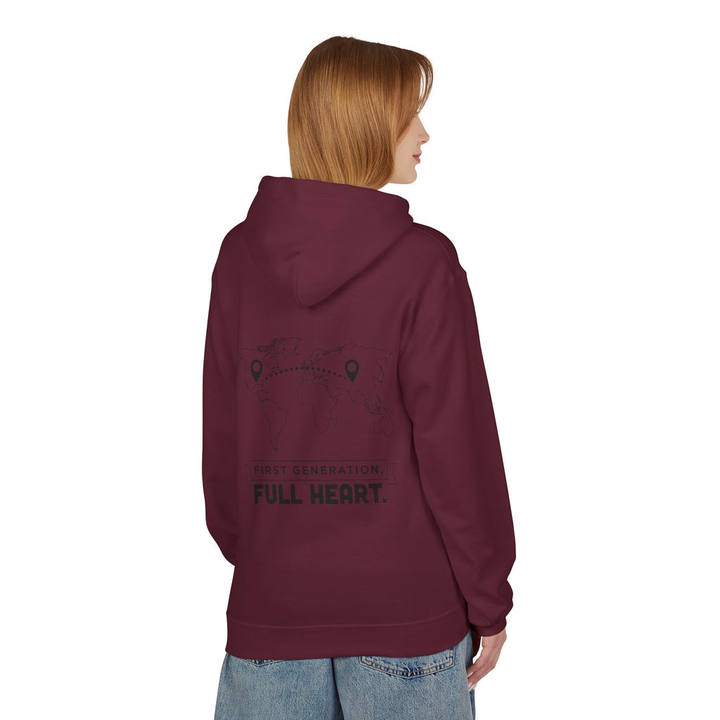 NoCrve 'First Generation, Full Heart' Hoodie — Inspirational Travel Map Pullover