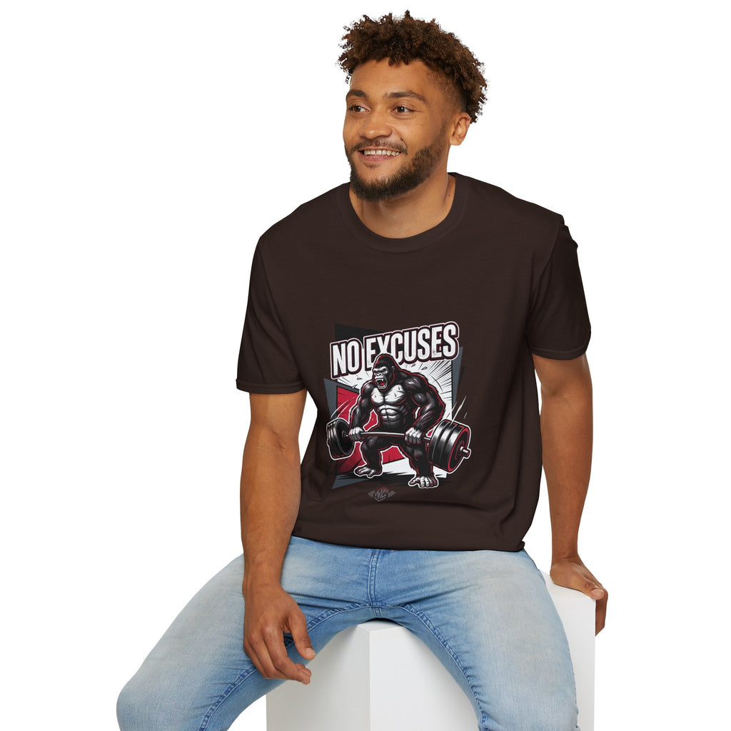 No Excuses T-Shirt — Motivational Gym Gorilla Fitness Tee