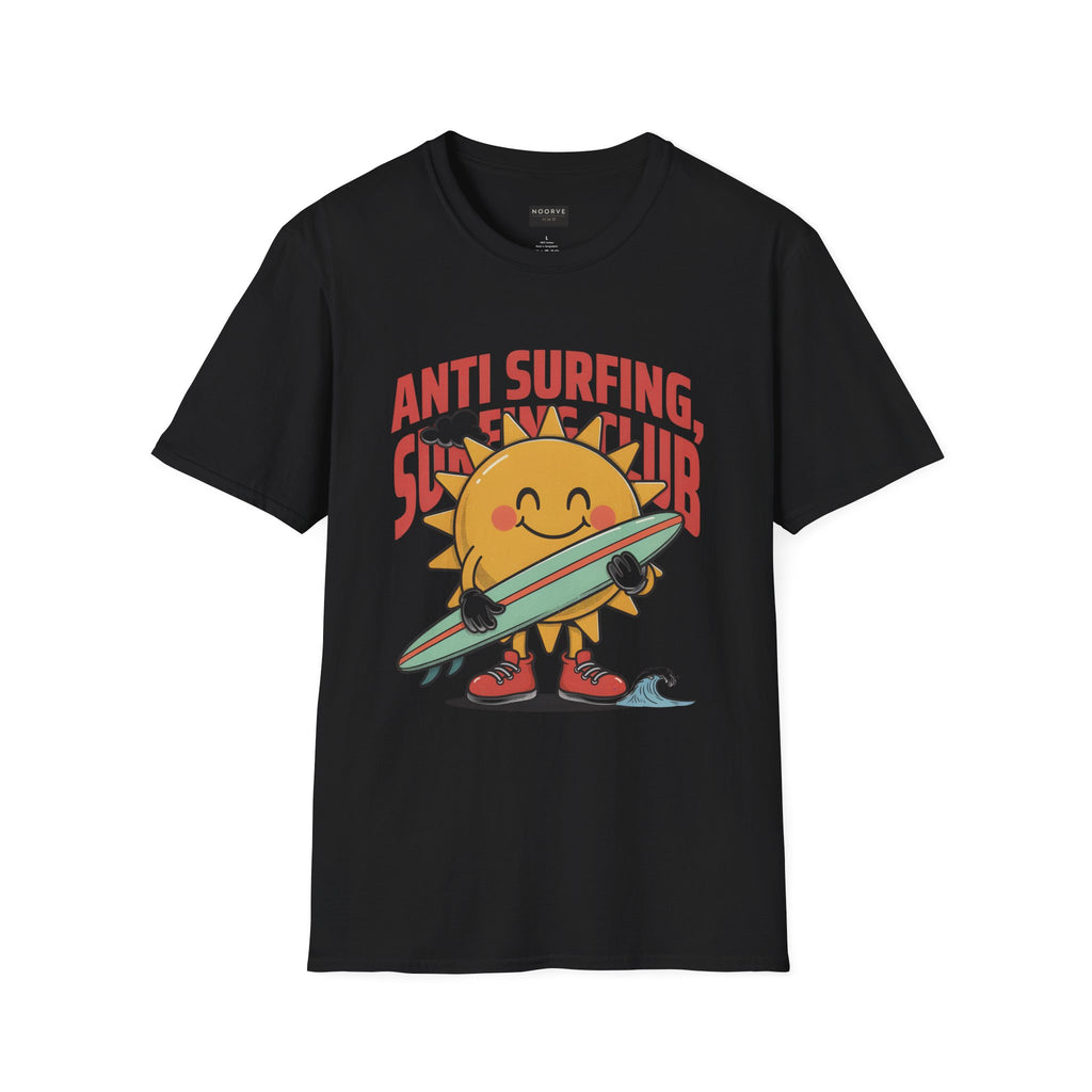 Anti Surfing Sun Club T-Shirt — Funny Retro Surfing Graphic Tee