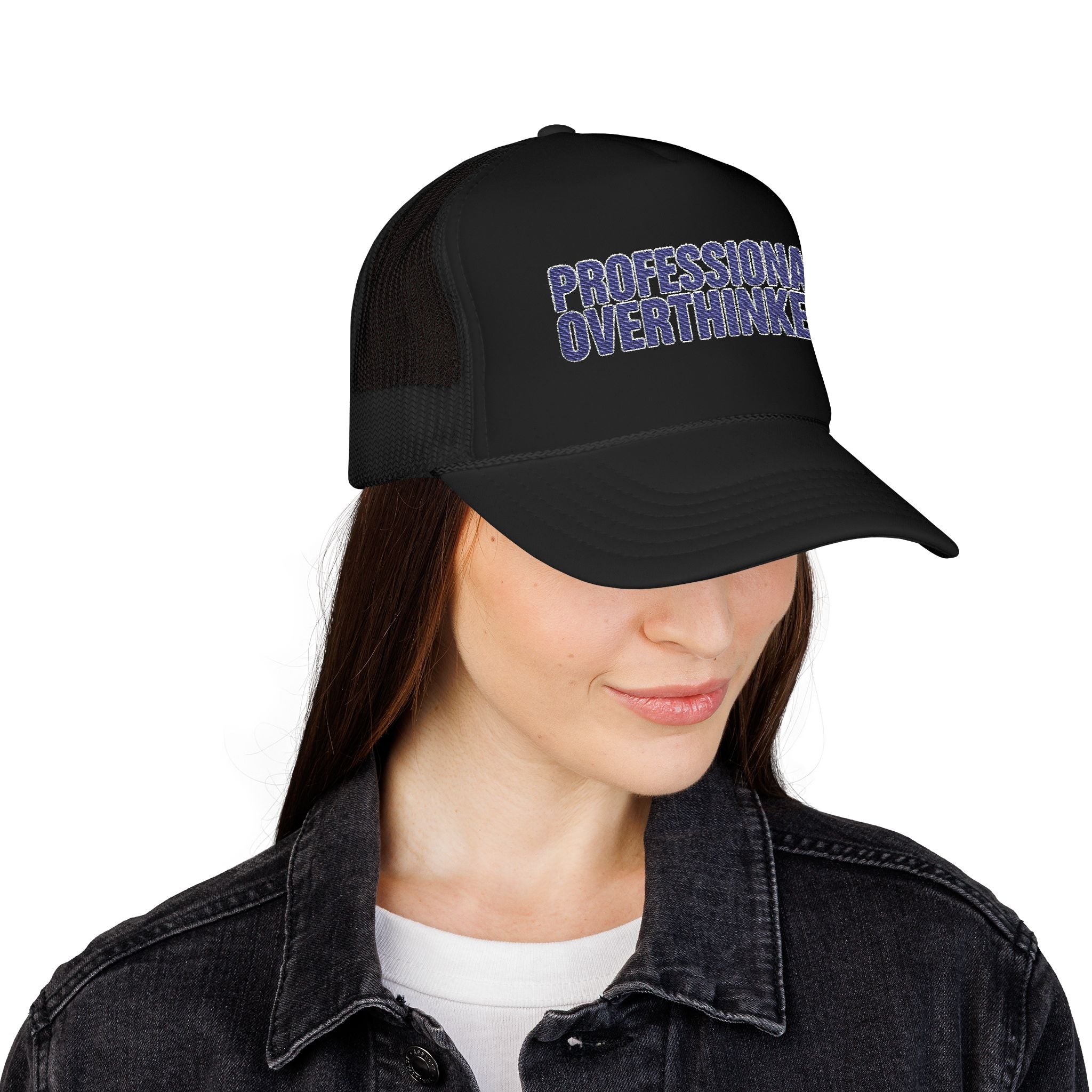Professional Overthinker Trucker Hat — Funny Foam Mesh Cap