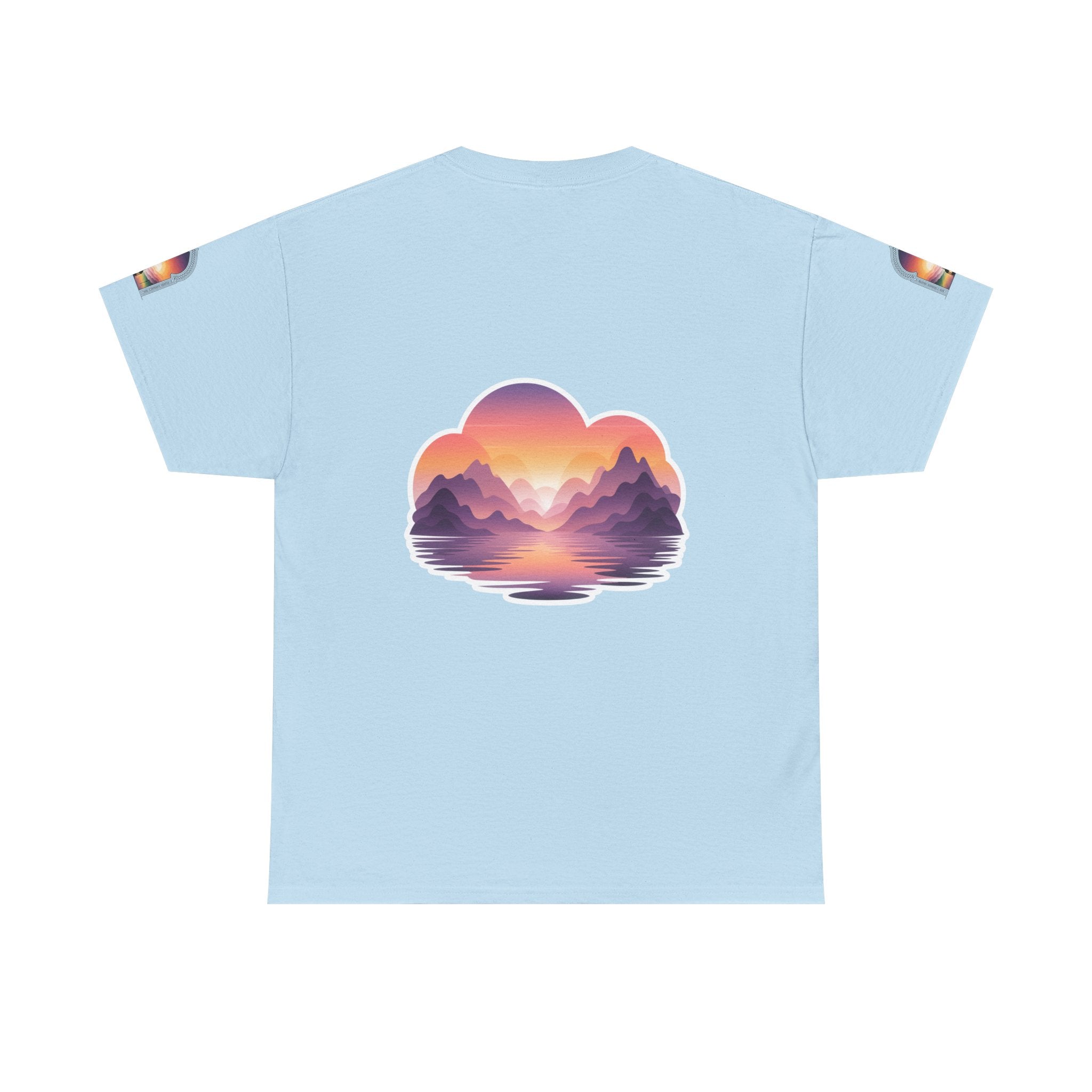 Sunset Mountain Landscape Tee - Retro Nature Graphic T-Shirt